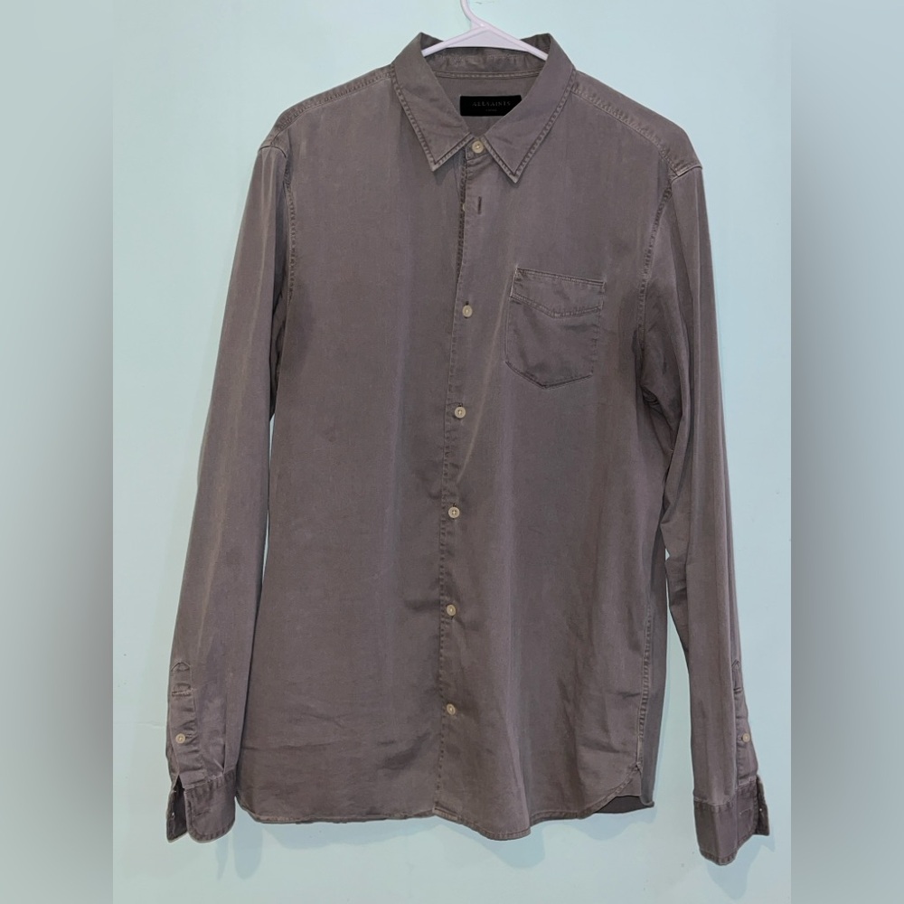 AllSaints casual Button Down Shirt - Grey Men’s Large